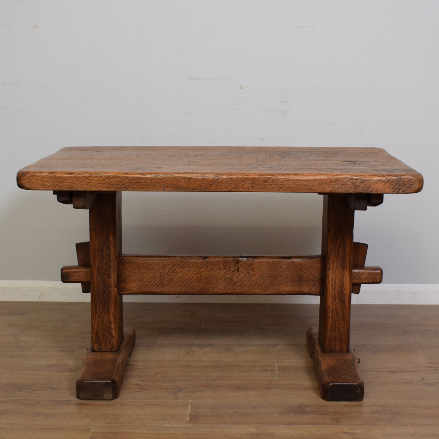 Solid Oak Table And Four Chairs