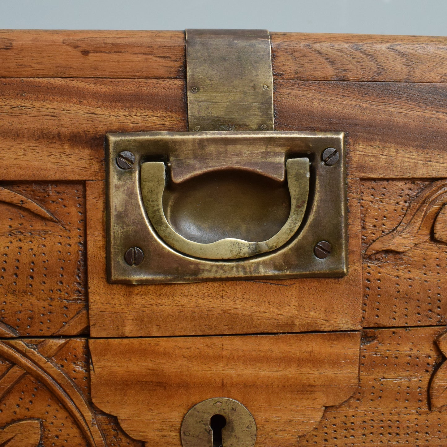 Carved Oriental Camphor Box