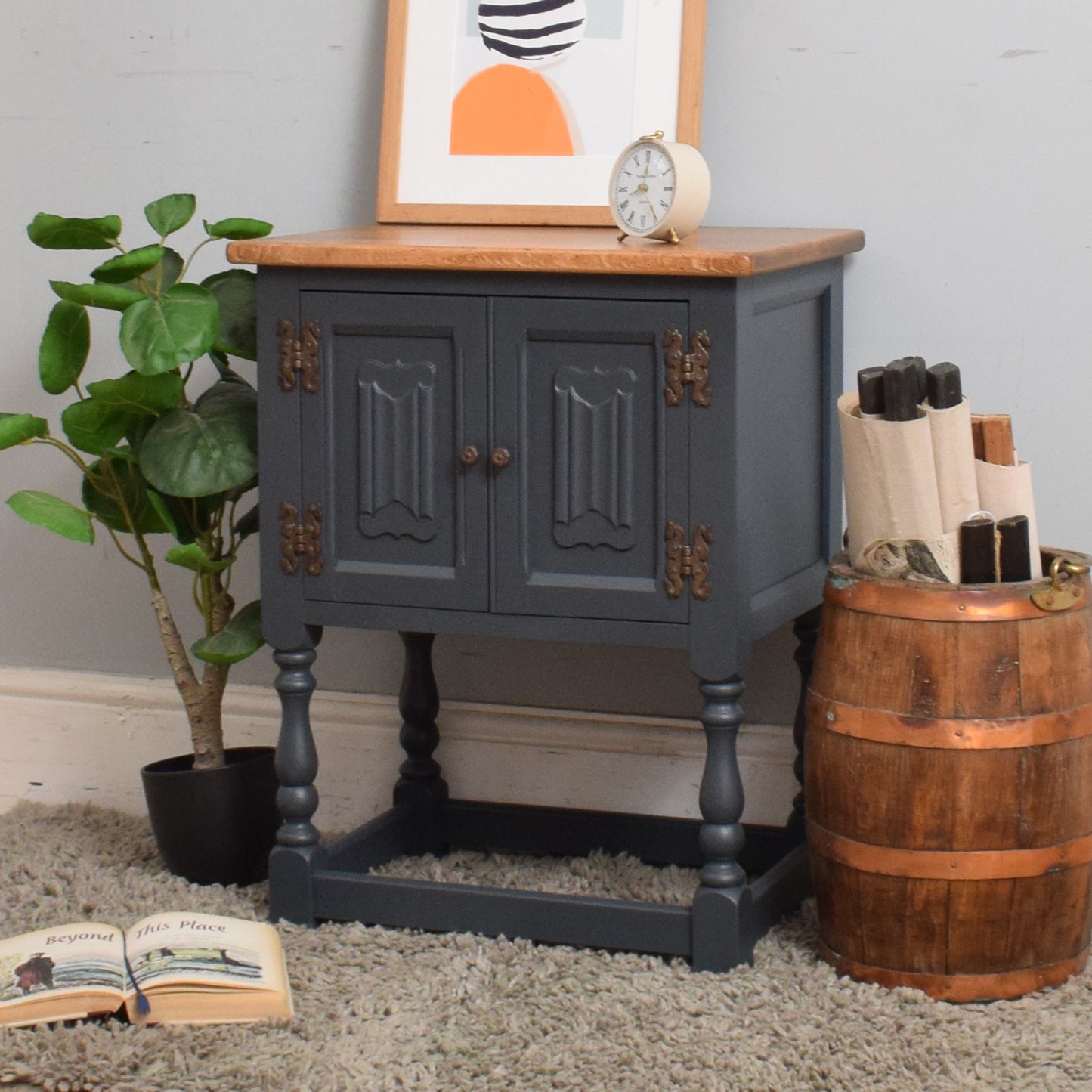 Painted Linenfold Side Table