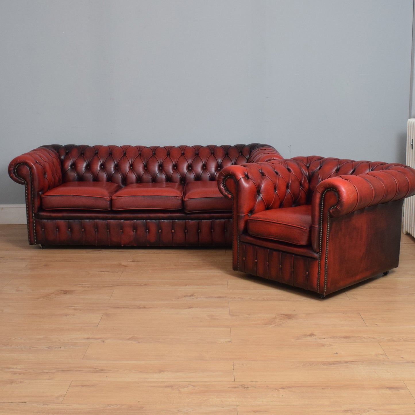 Chesterfield Sofa and Armchair