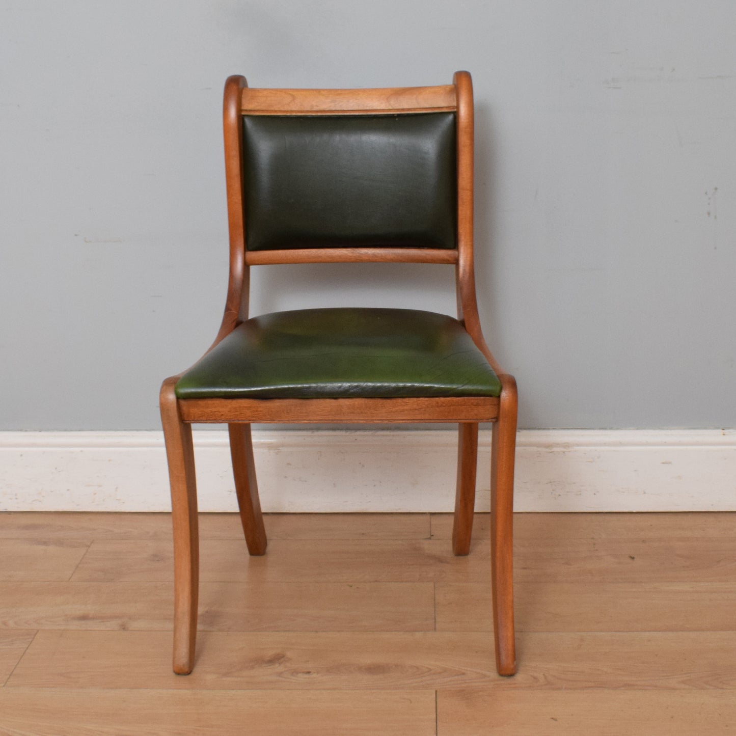 Restored Leather Top Pedestal Desk and Chair