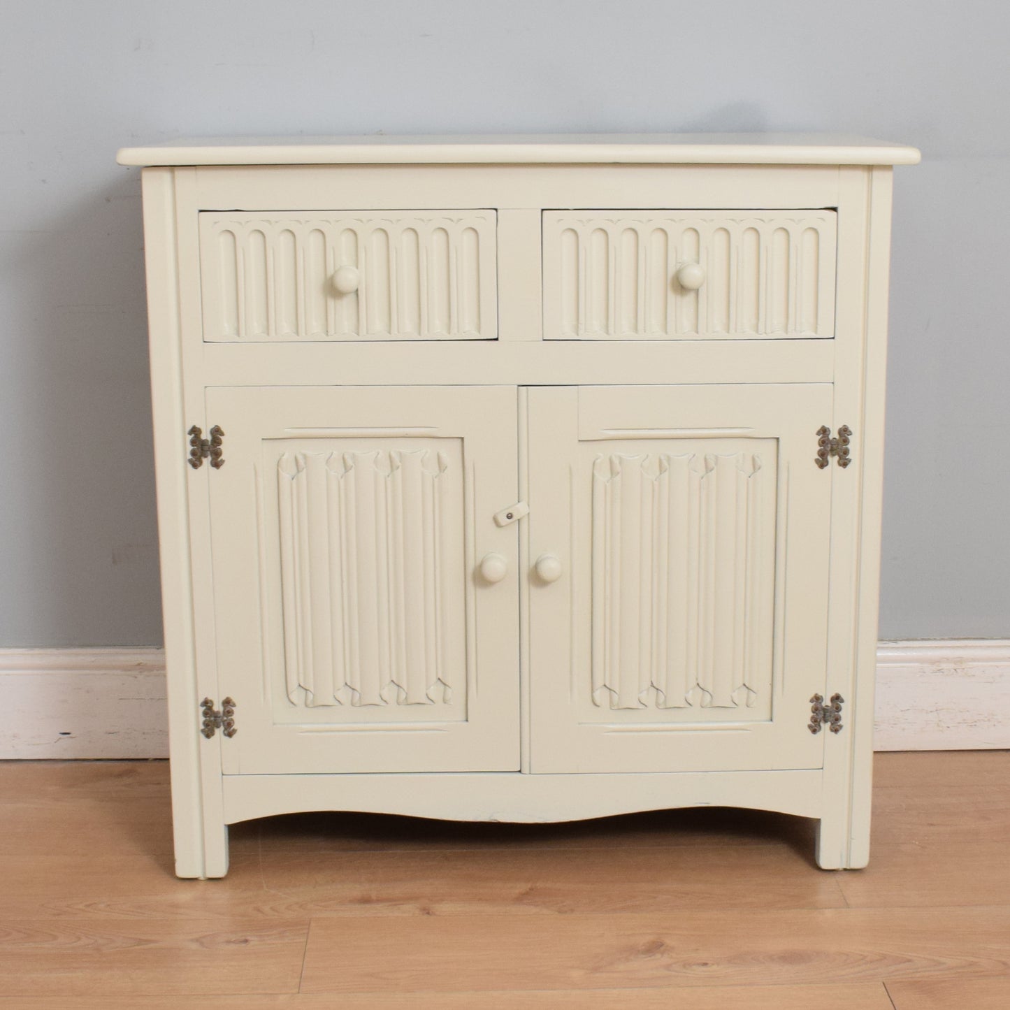 Painted Linenfold Sideboard