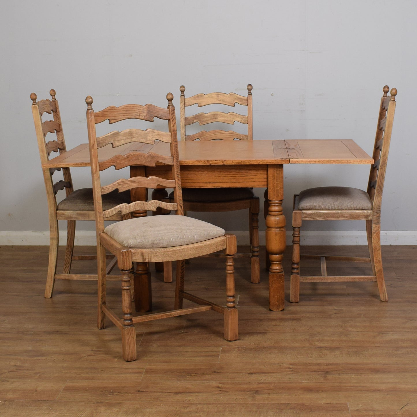 Extending Vintage Folding Table and Four Chairs