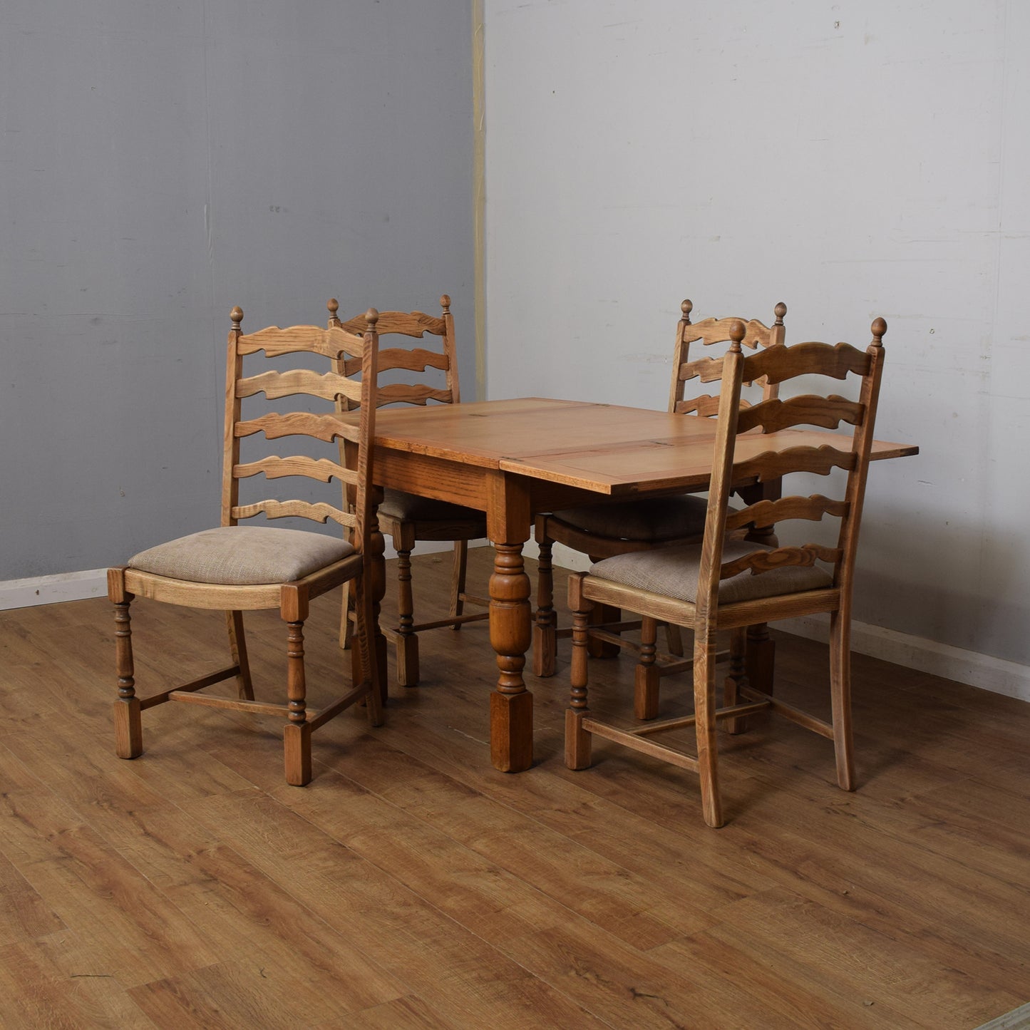 Extending Vintage Folding Table and Four Chairs