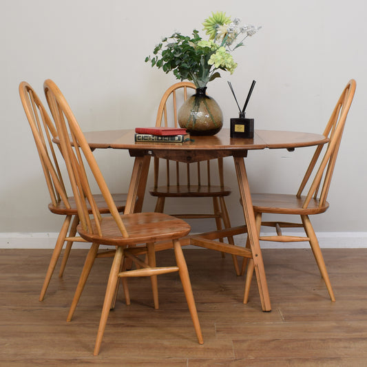 Restored Ercol Table and Four Chairs