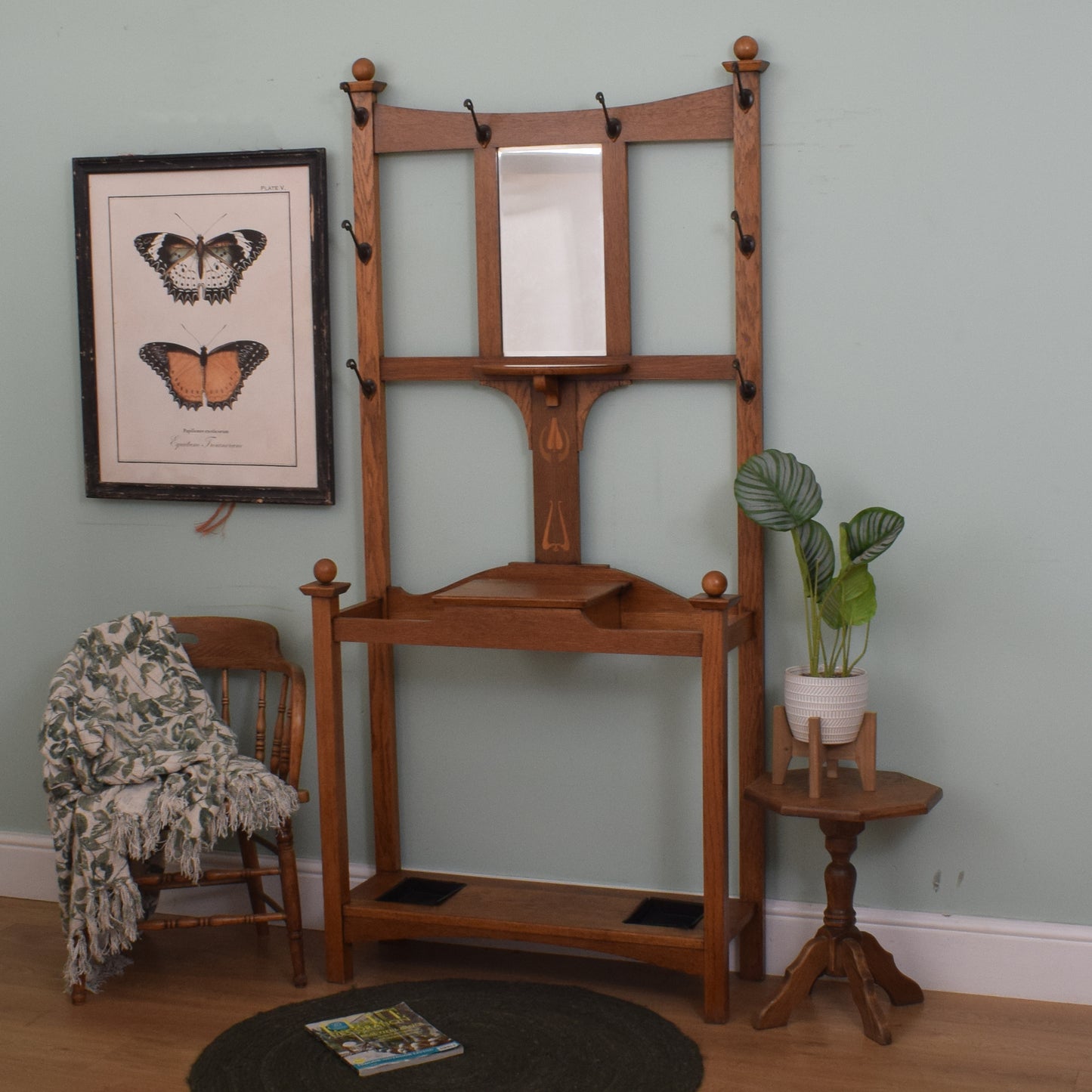 Restored Oak Hall Stand