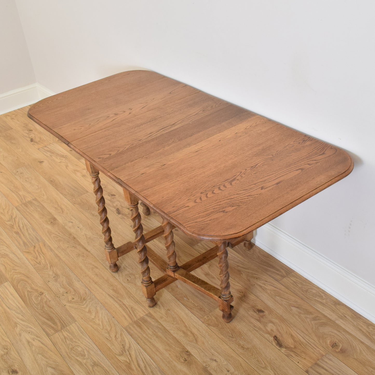Restored Oak Drop-Leaf Table