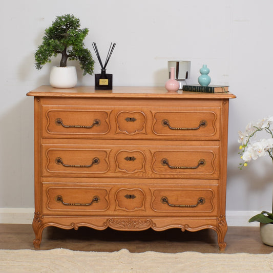 Restored Oak French Chest Of Drawers