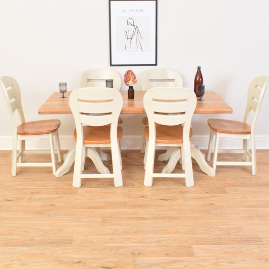 Dutch Oak Table And Six Chairs
