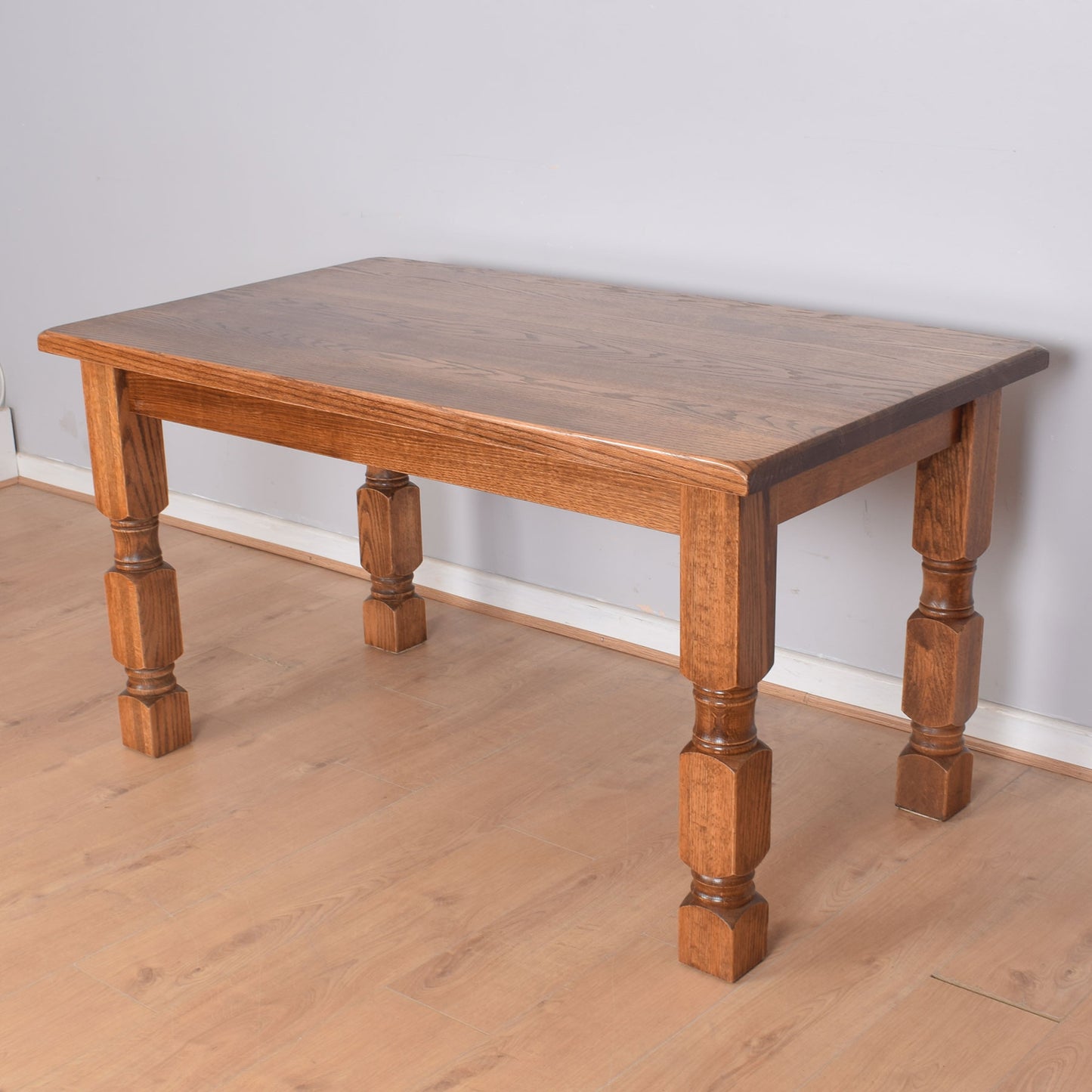 Dutch Oak Dining Table with Four Chairs