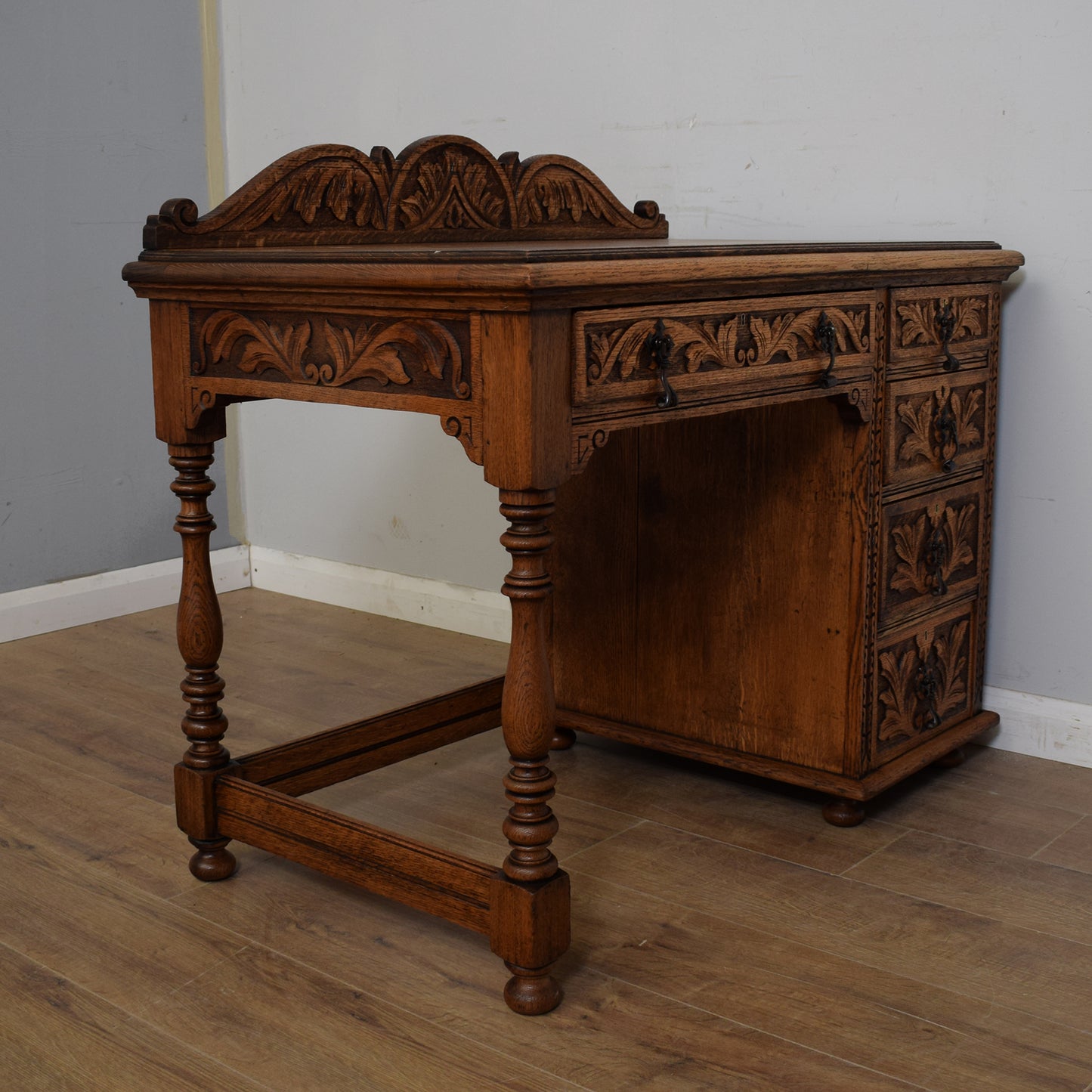 Restored Vintage Carved Desk