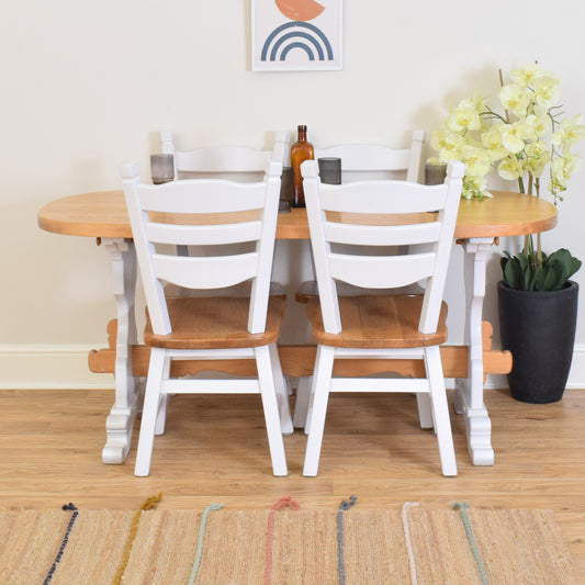Painted Oak Table And Four Chairs