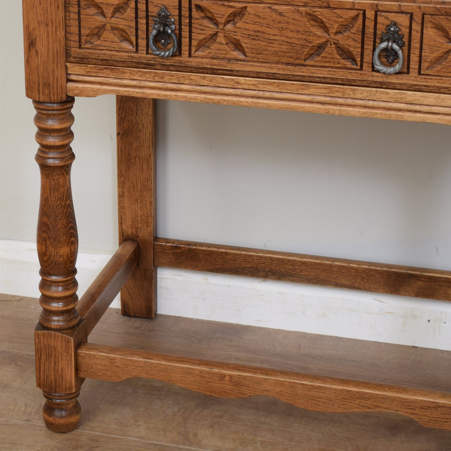 Restored Oak Console Table