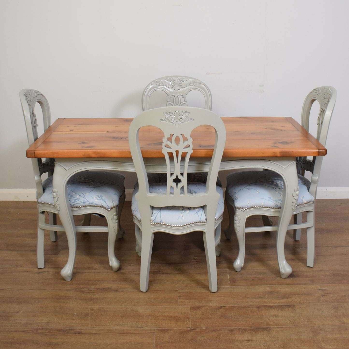 Painted French Table and Four Chairs