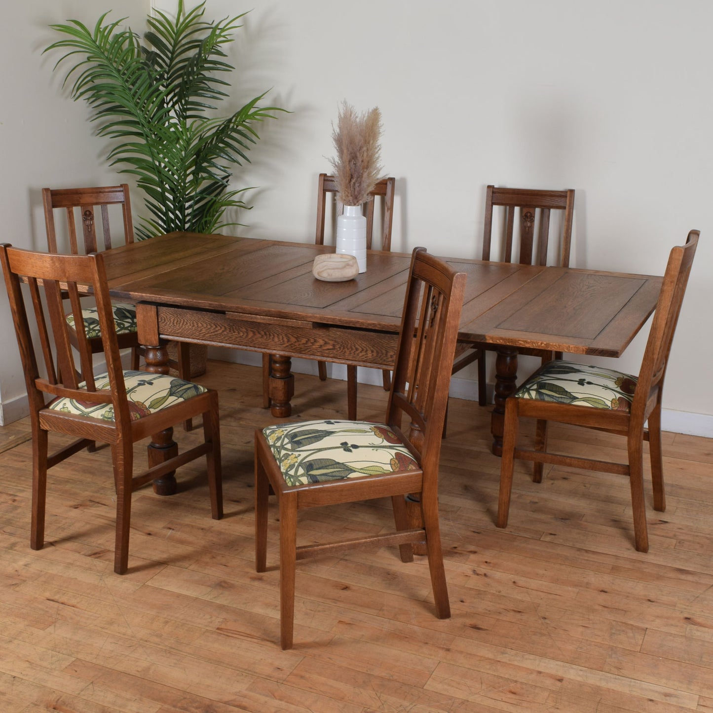Draw Leaf Table and Six Chairs