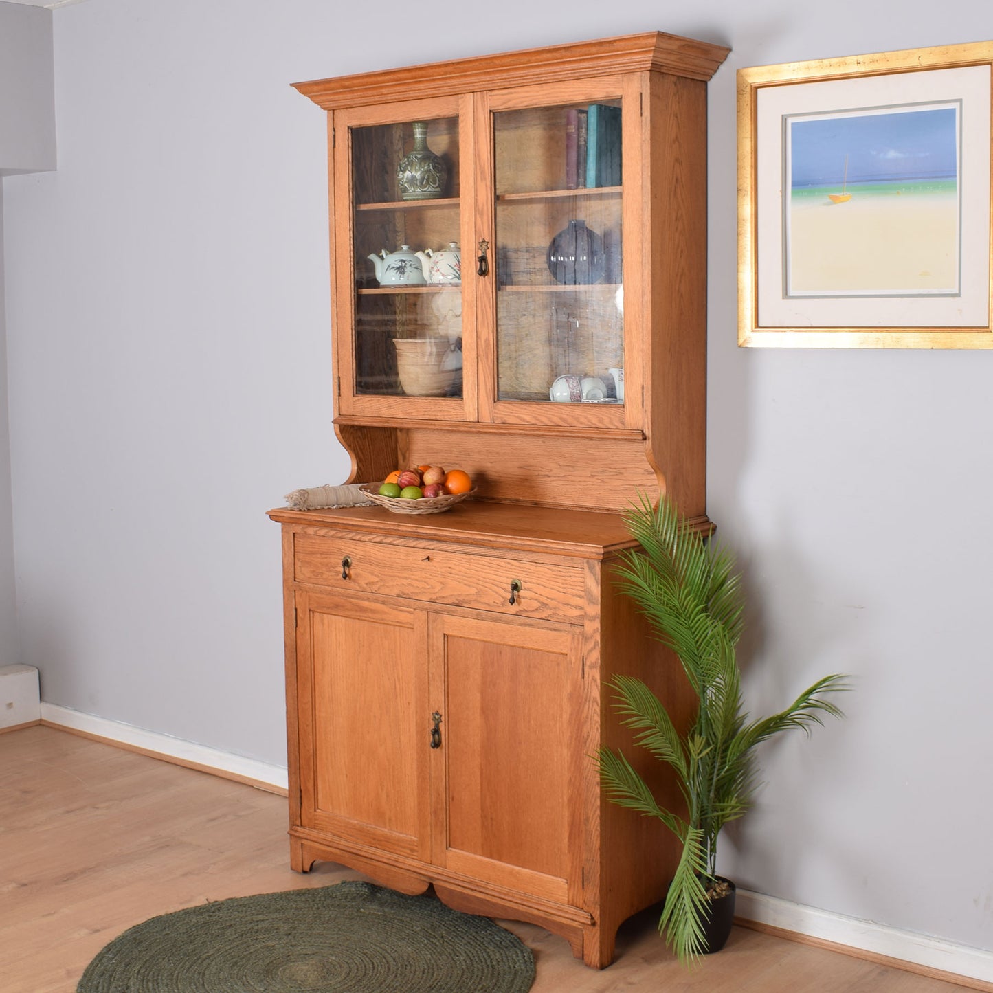 Large Oak Display Cabinet