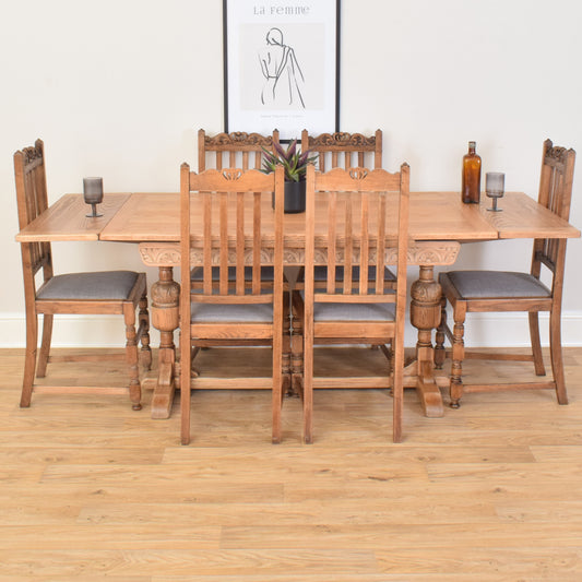 Oak Table And Six Chairs