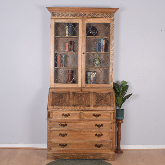 Restored Glazed Bureau Bookcase