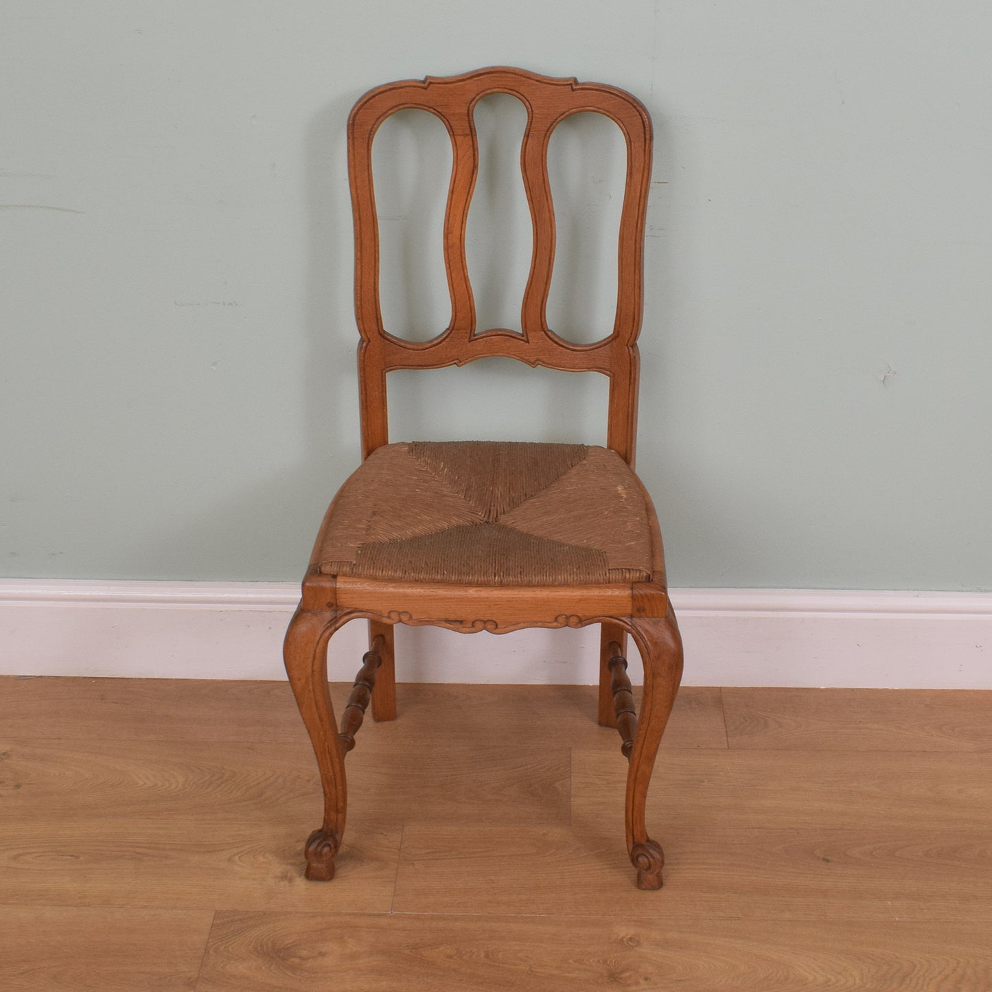 Restored French Oak Table and Six Chairs