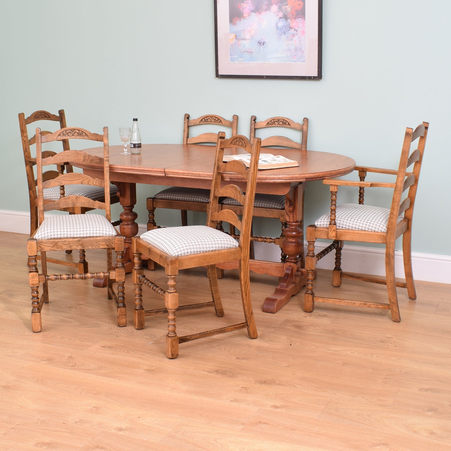 Old Charm Table and Six Chairs