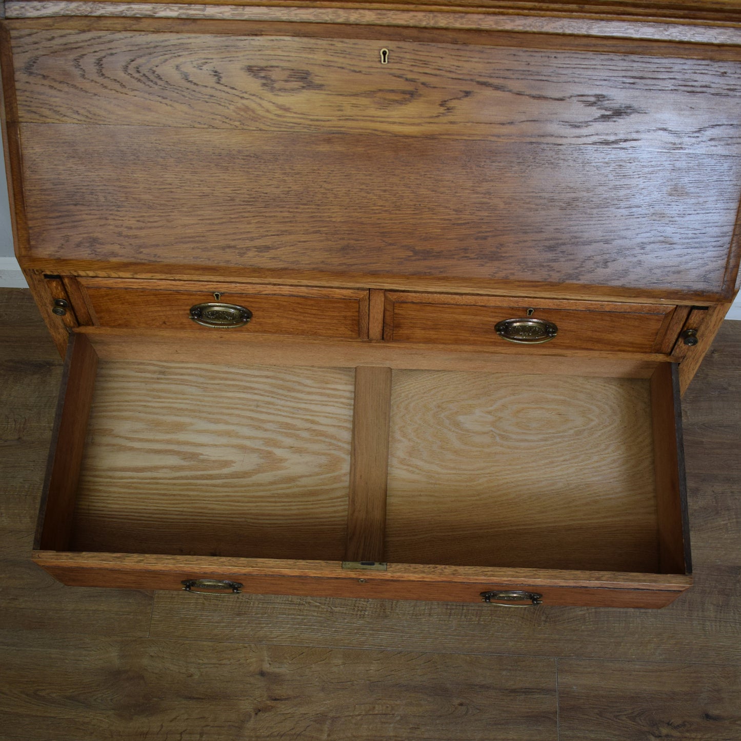 Restored Antique Oak Bureau Bookcase