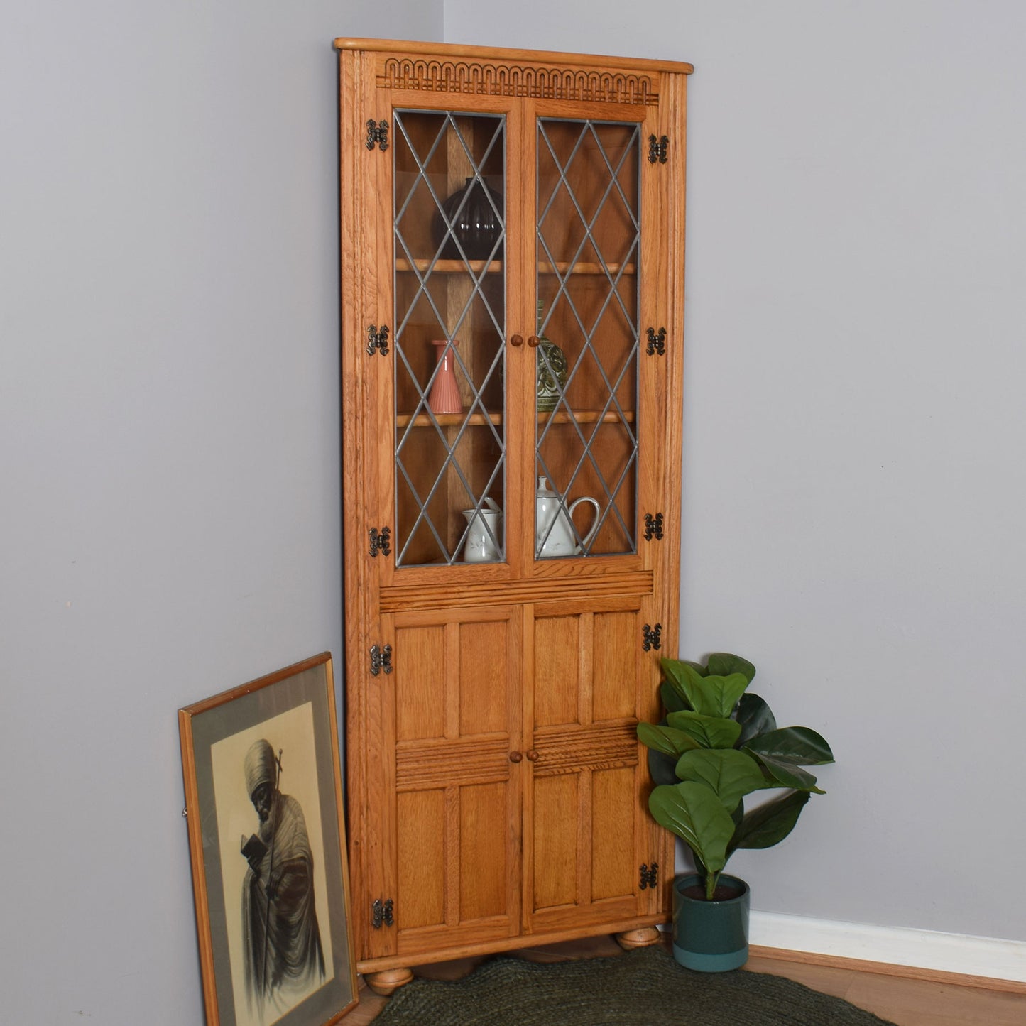 Restored Oak Corner Cabinet