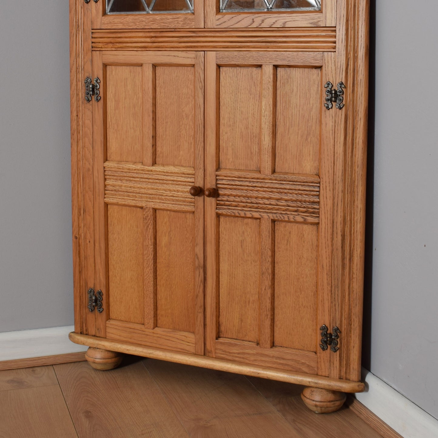 Restored Oak Corner Cabinet