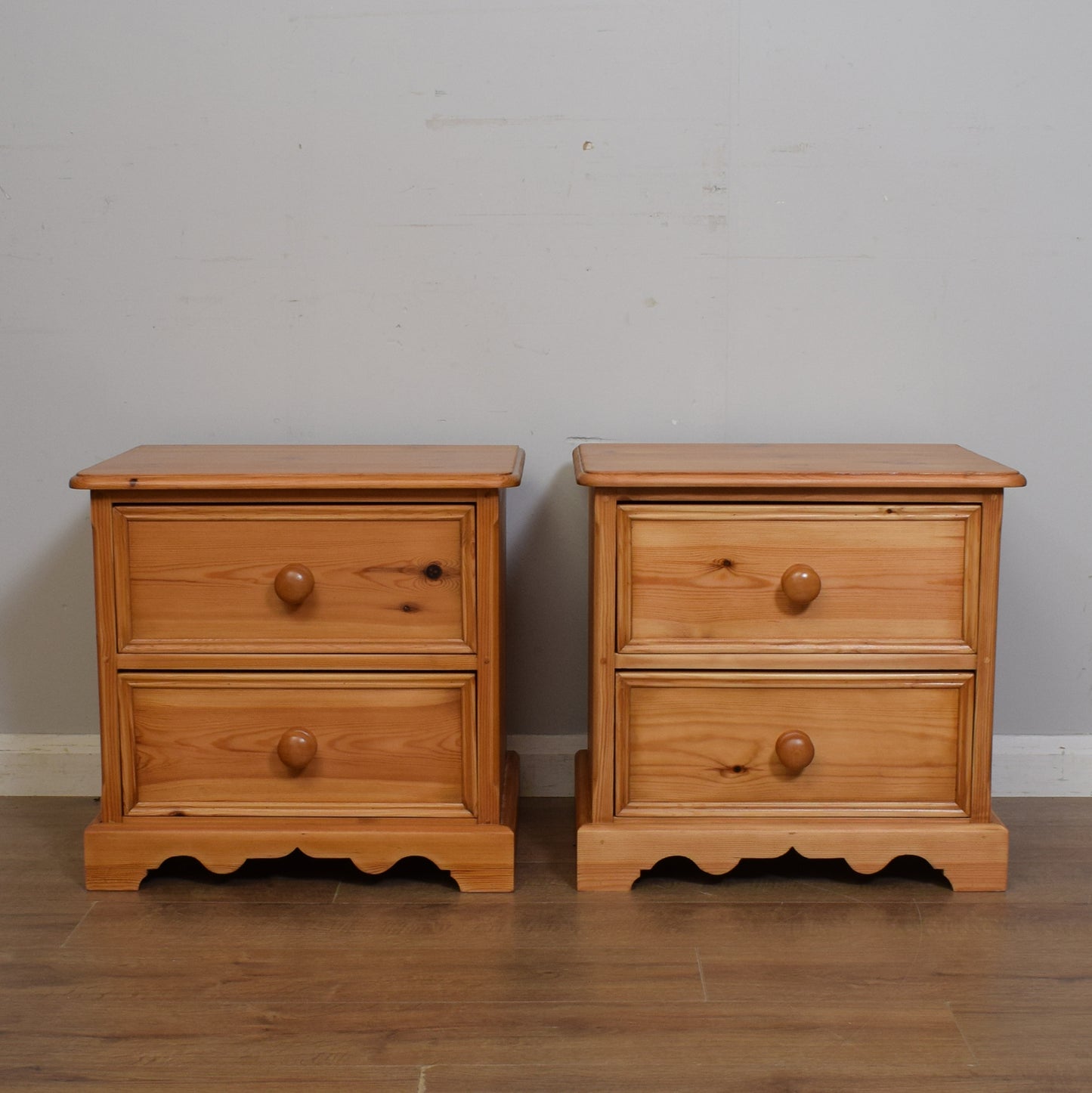 Pair Of Solid Pine Bedsides