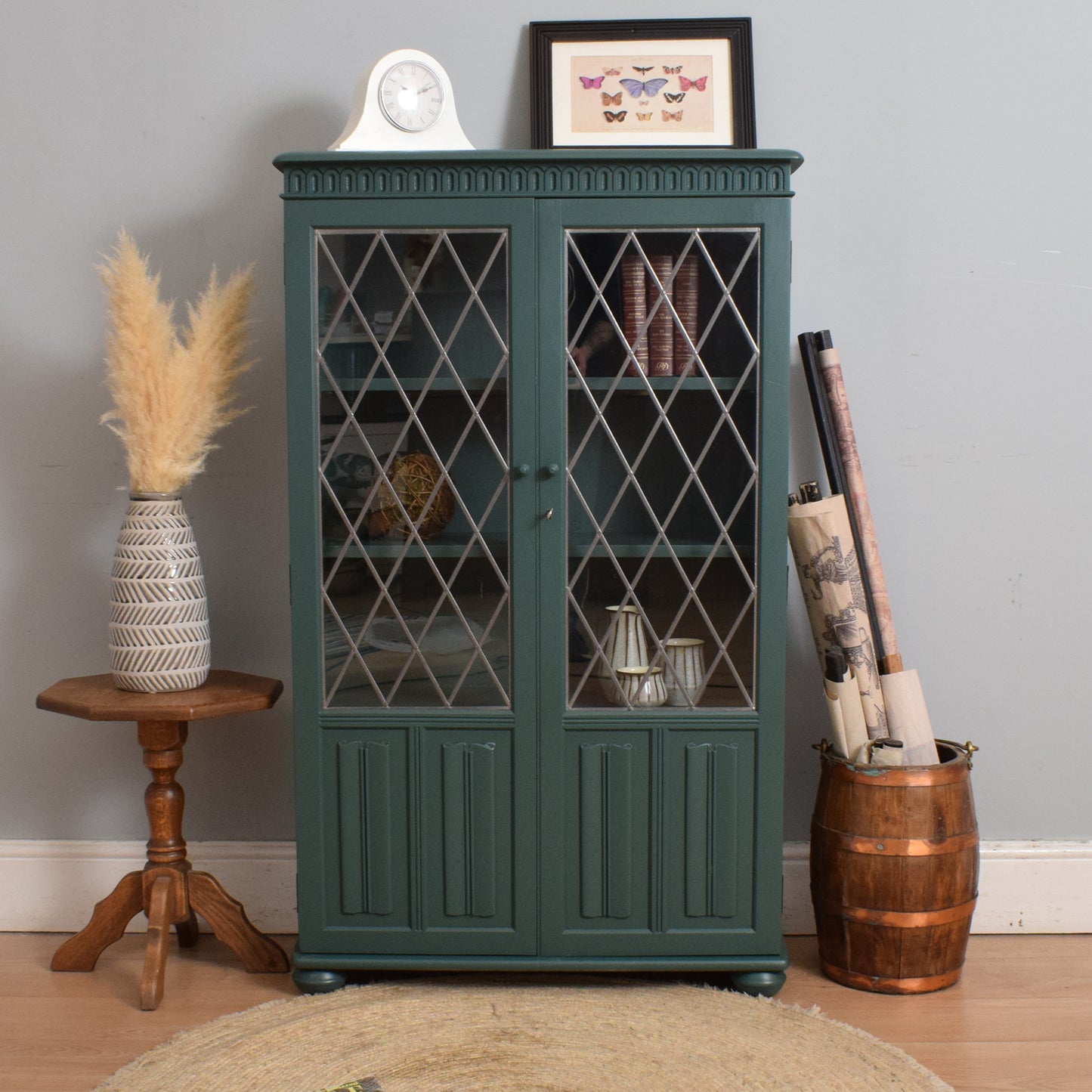 Painted Glazed Bookcase/Cabinet