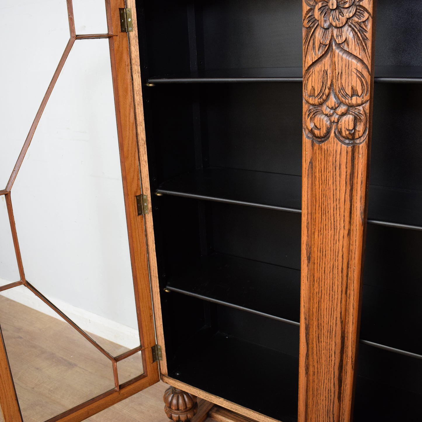 Vintage Glazed Oak Bookcase