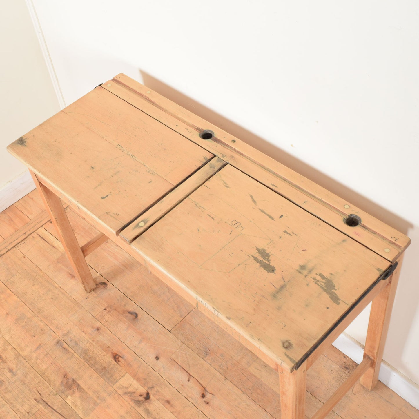 Rustic Pine School Desk