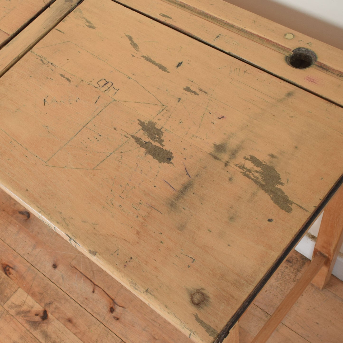 Rustic Pine School Desk