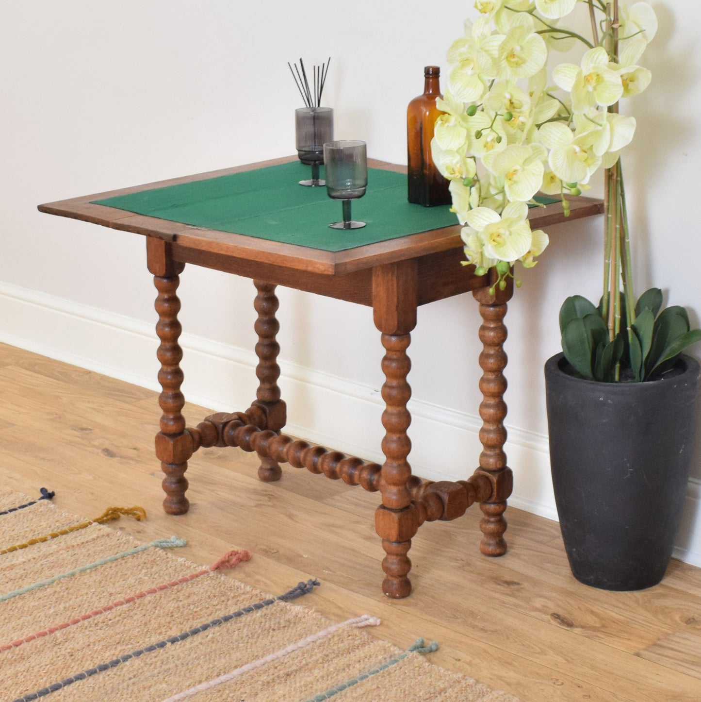 Carved Oak Card Table