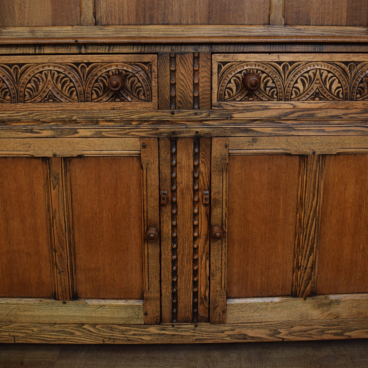 Carved Oak Vintage Dresser