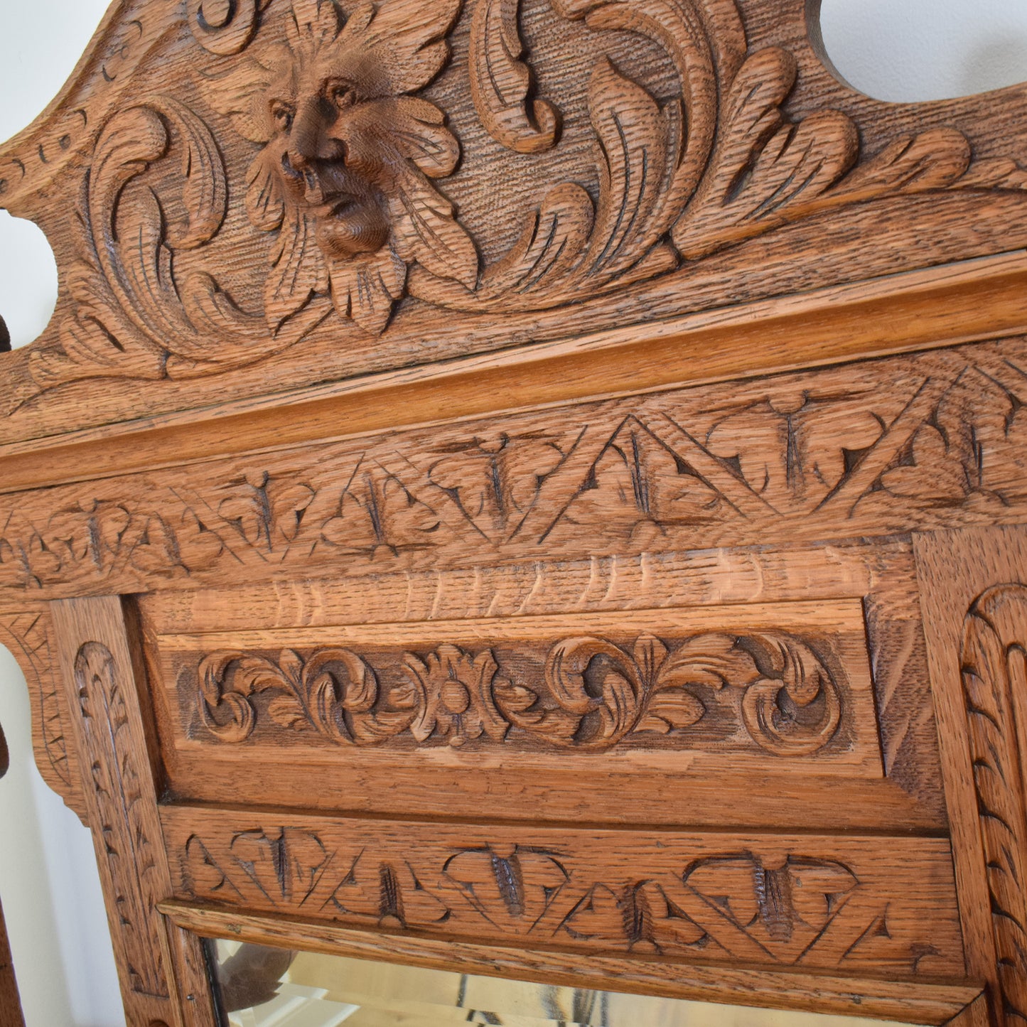 Carved Oak Hall Stand