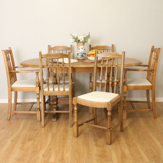 Priory extending table and six chairs