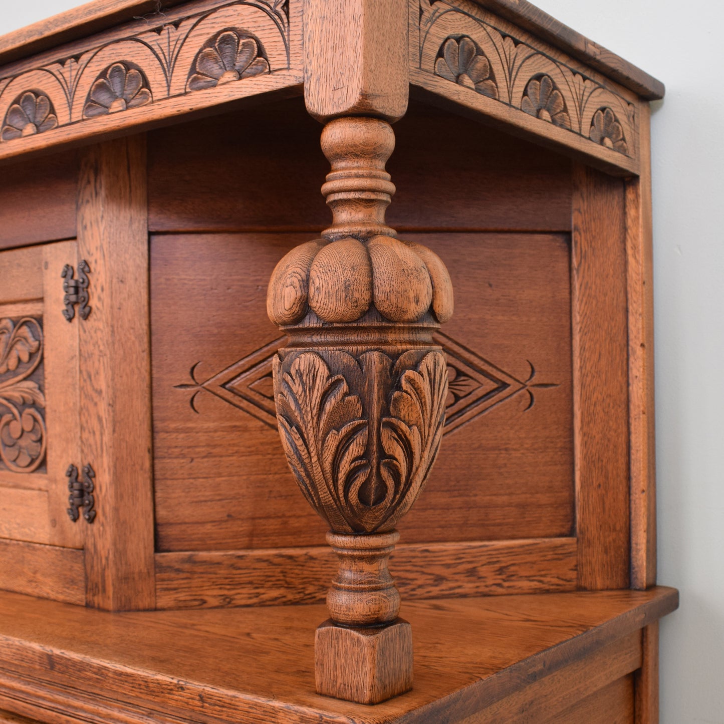 Carved Oak Court Cabinet