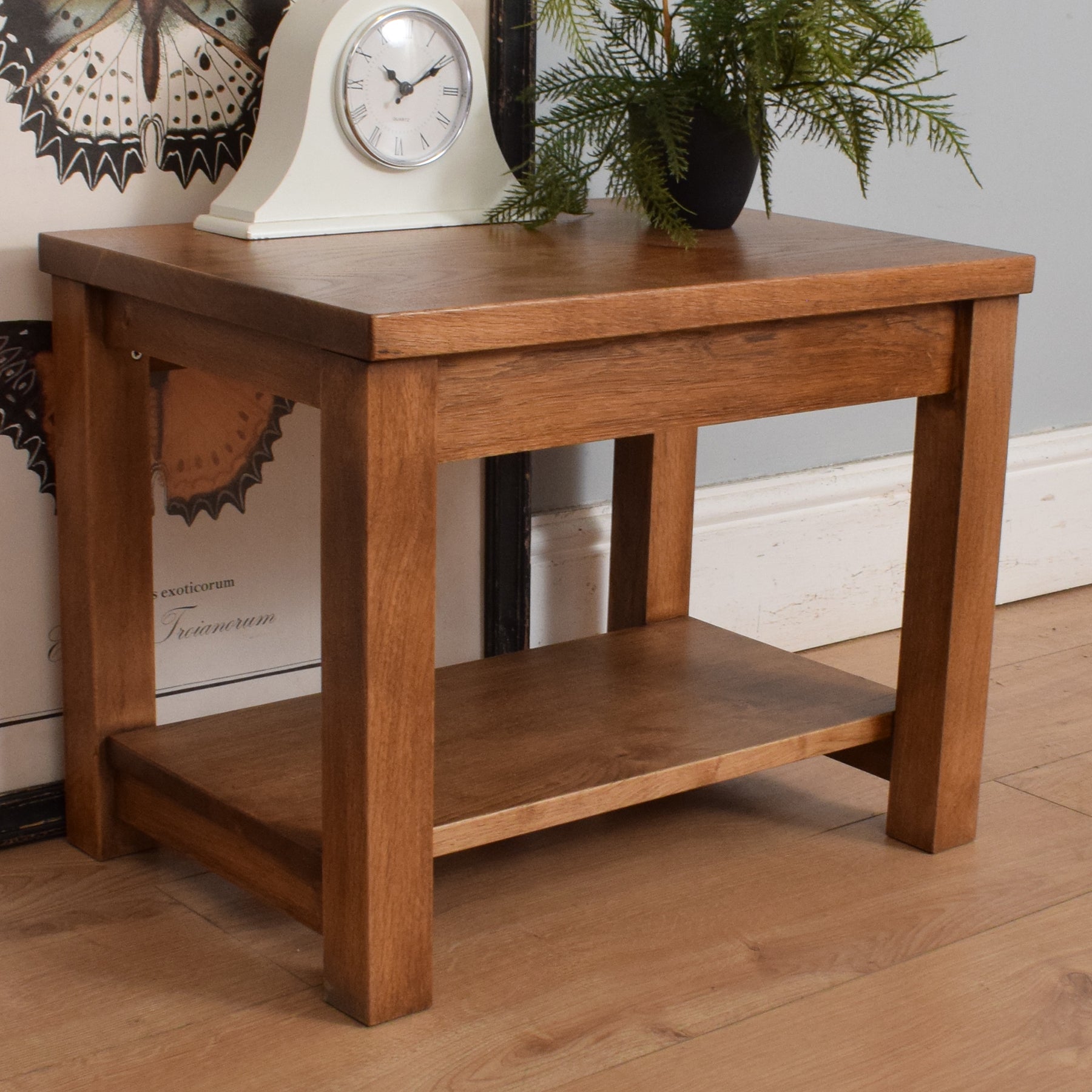 Narrow oak deals side table