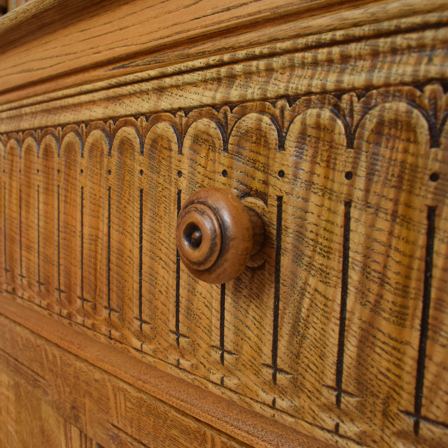 Carved Ercol Court Cupboard
