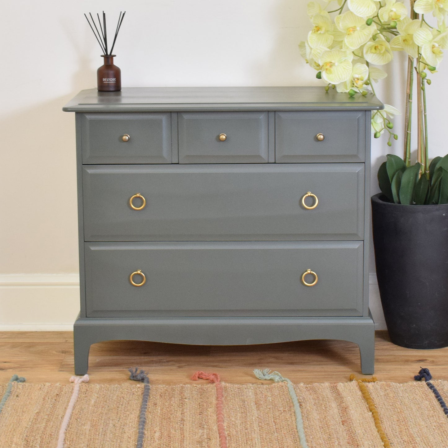 Painted Stag Chest Of Drawers