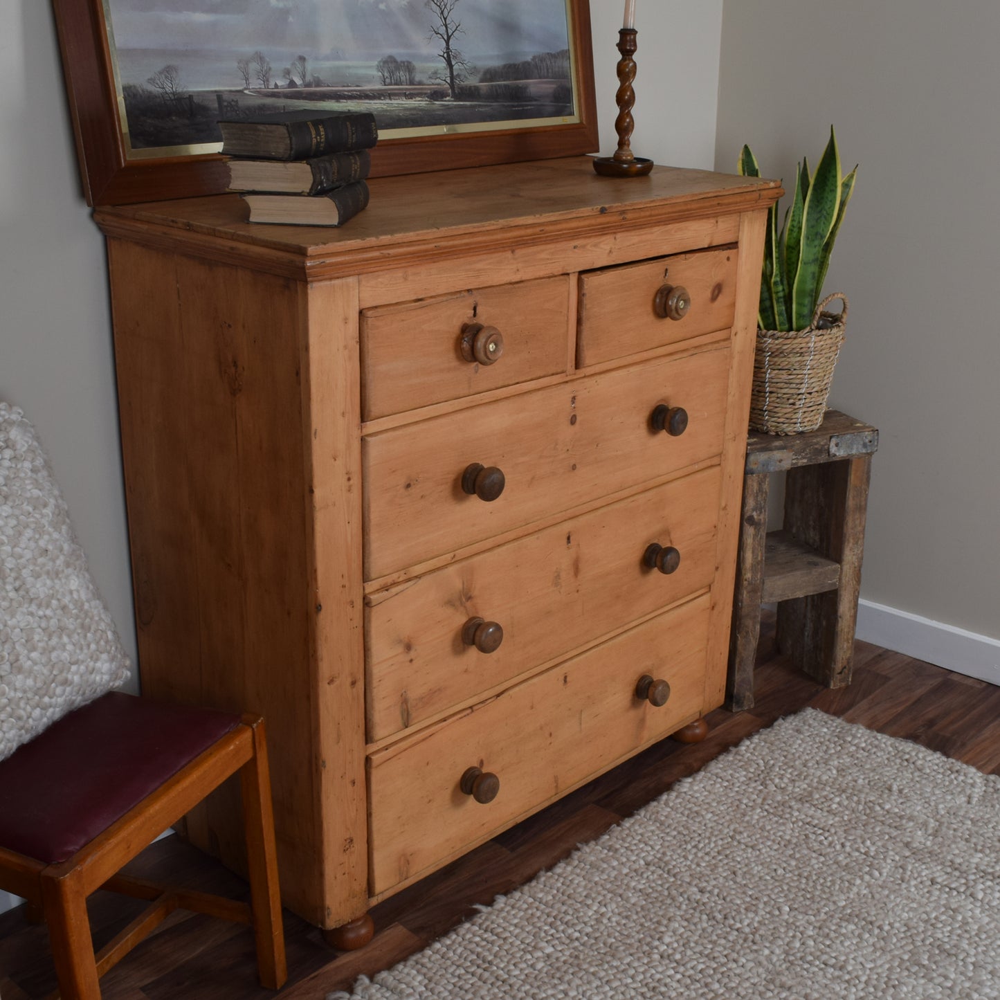 Rustic Pine Chest of Drawers
