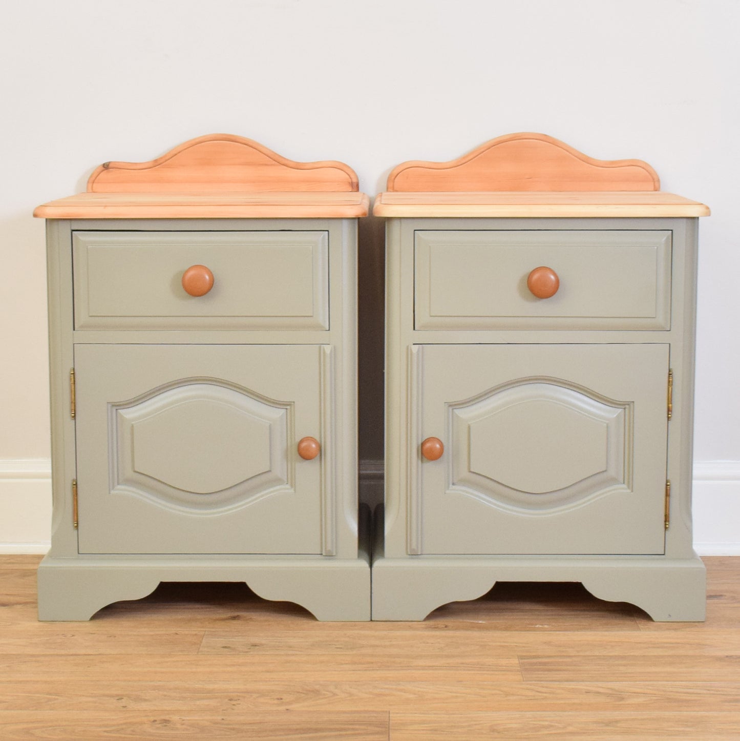 Pair Painted Bedsides