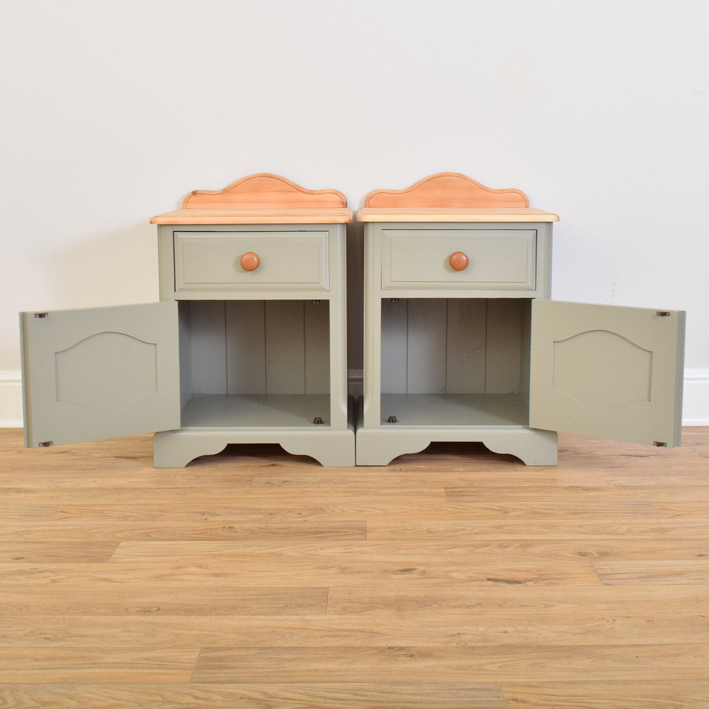 Pair Painted Bedsides
