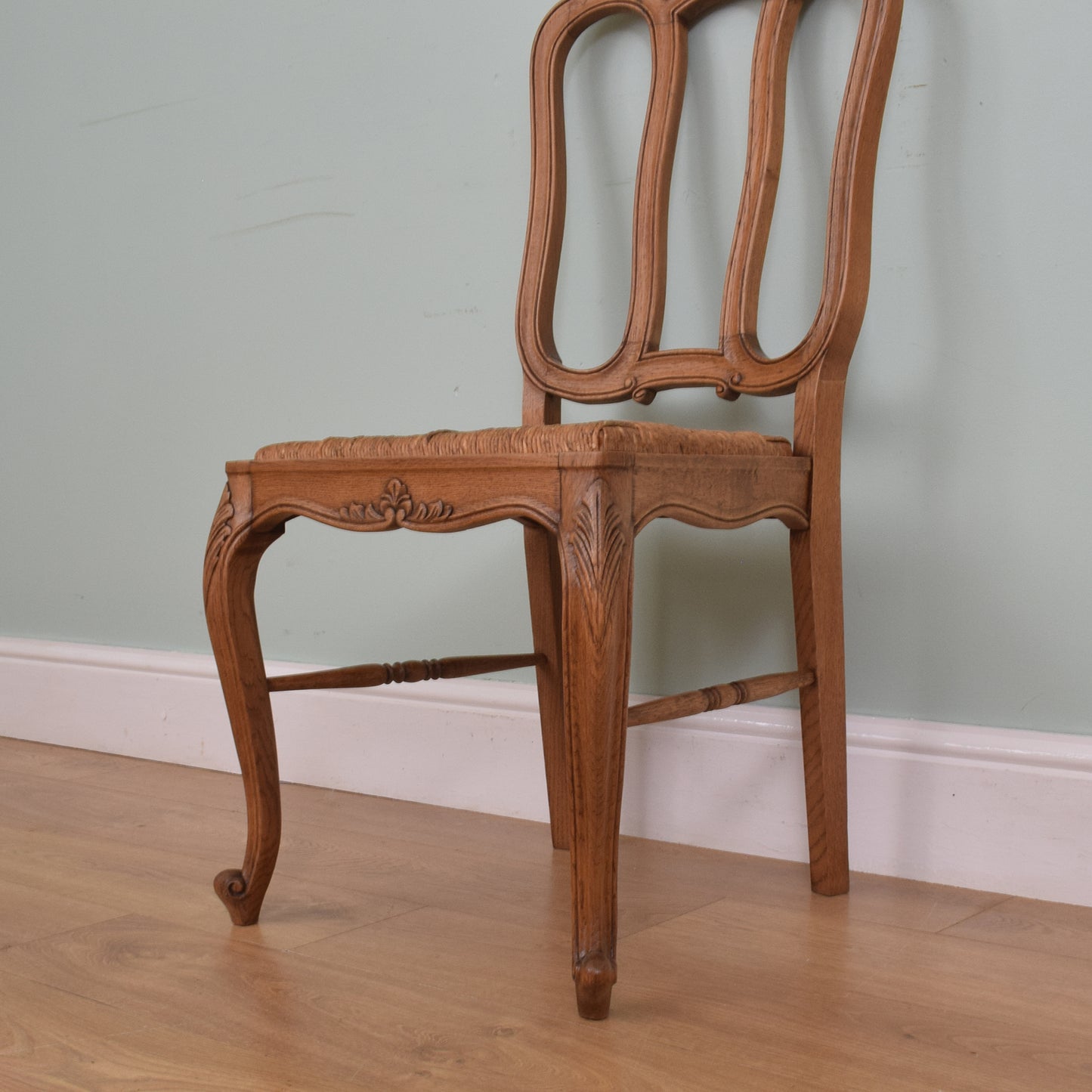 French Oak Table and Six Chairs