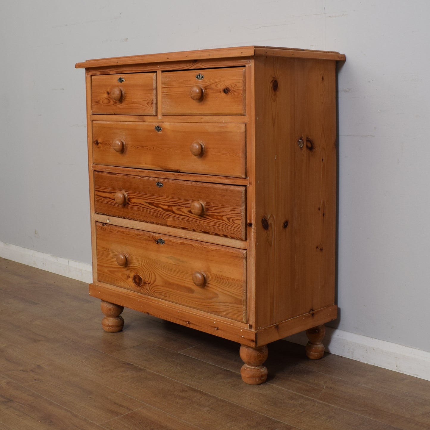 Antique Victorian Pine Chest Of Drawers