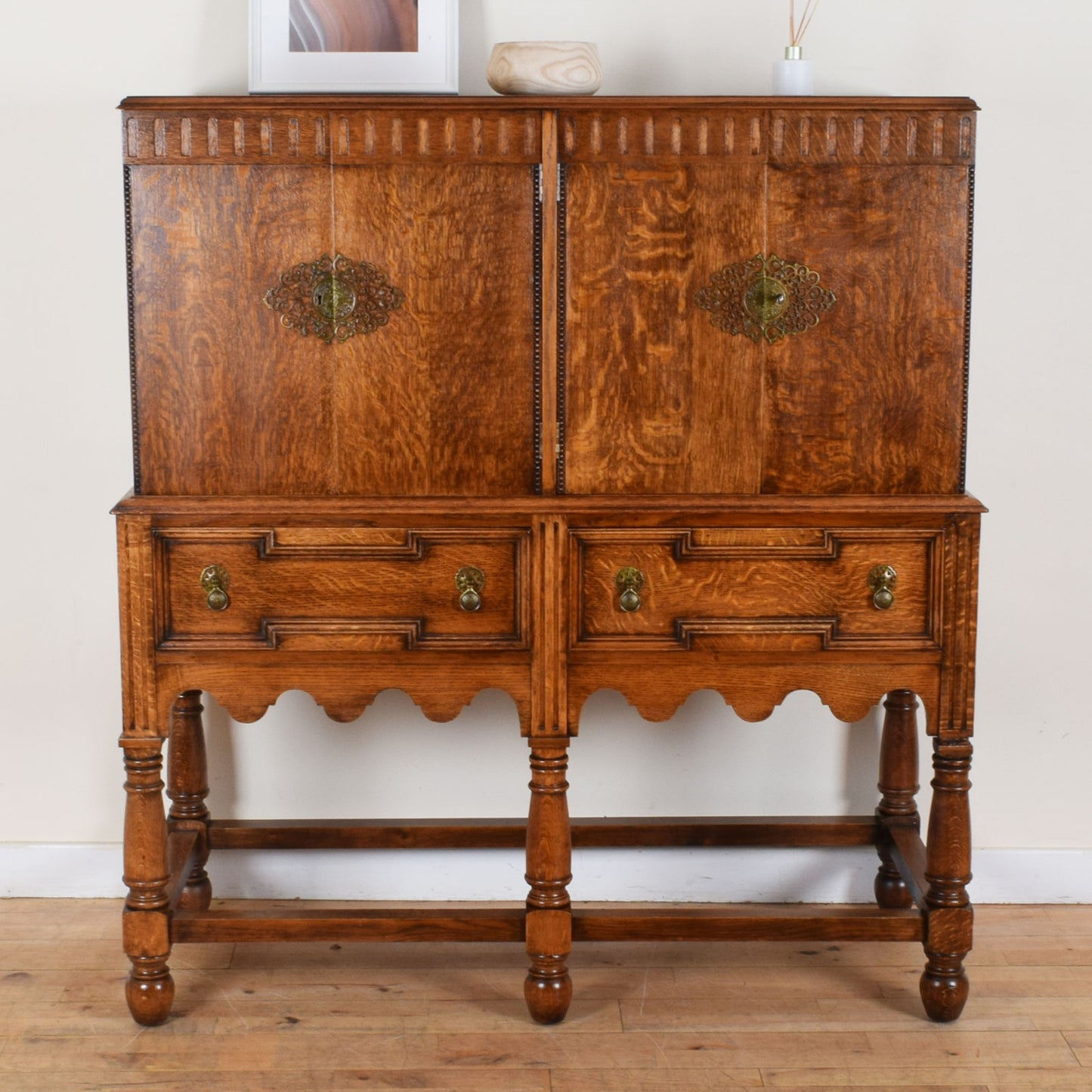 Carved Oak Sideboard