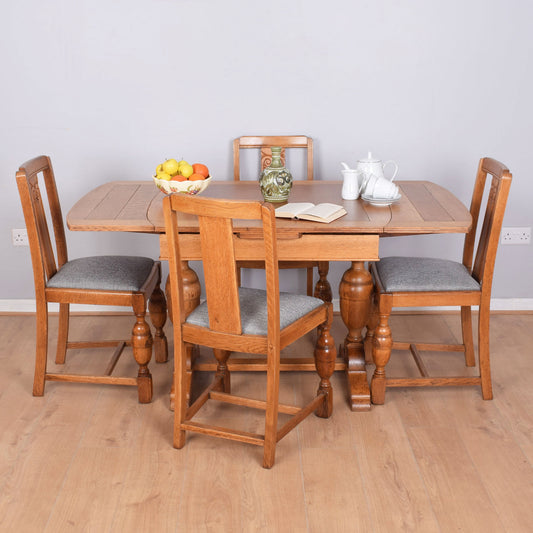 Restored Draw-Leaf Table with Four Chairs