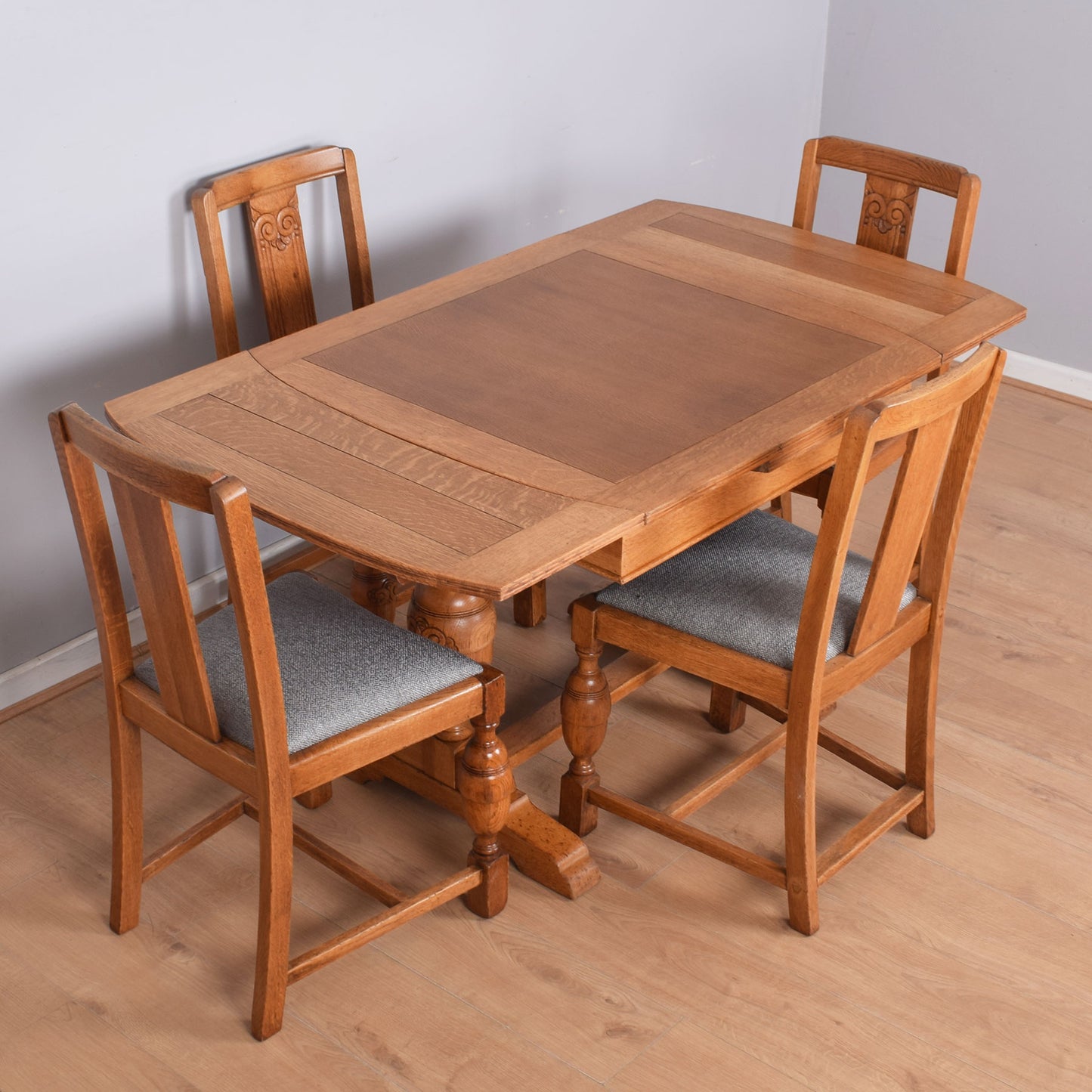 Restored Draw-Leaf Table with Four Chairs