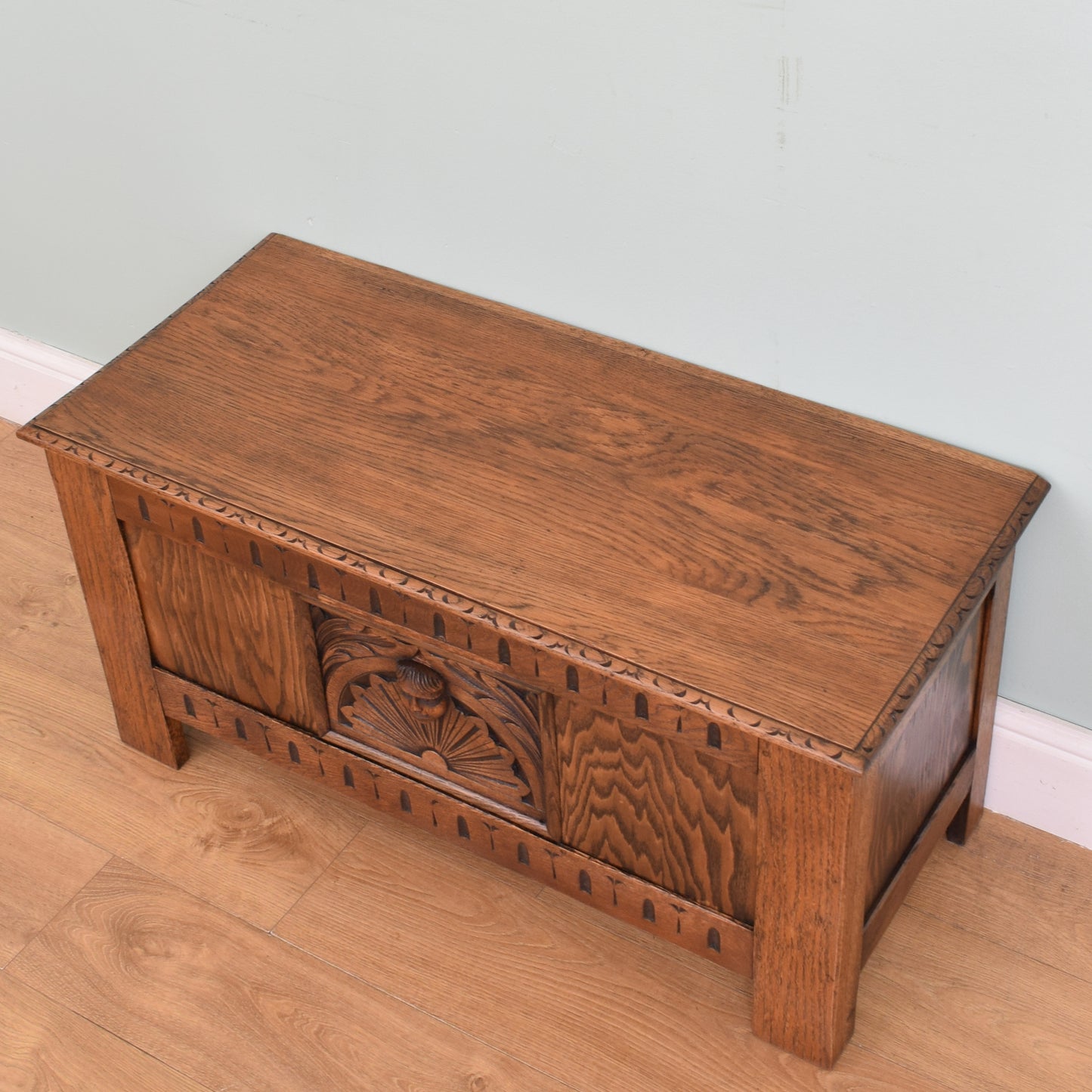 Carved Oak Blanket Box