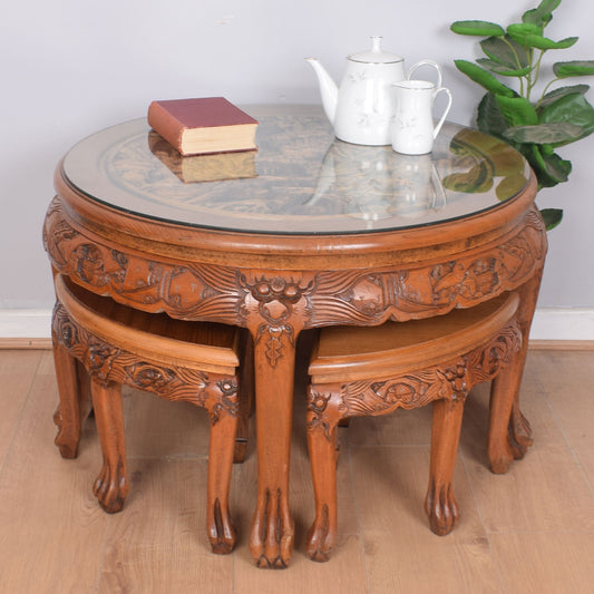Carved Chinese Nest of Tables